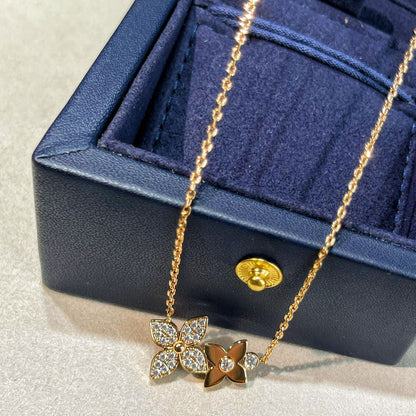 [Lumina]STAR BLOSSOM NECKLACE PINK GOLD DIAMONDS