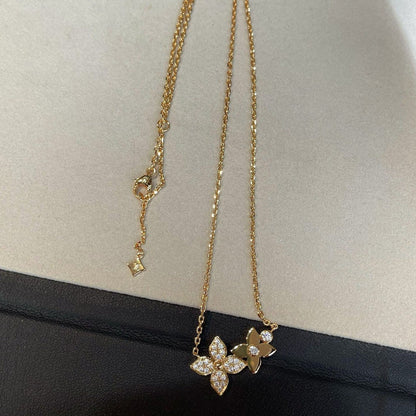 [Lumina]STAR BLOSSOM NECKLACE PINK GOLD DIAMONDS