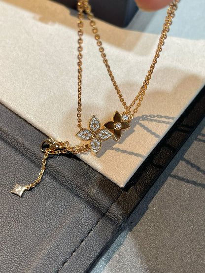 [Lumina]STAR BLOSSOM NECKLACE PINK GOLD DIAMONDS