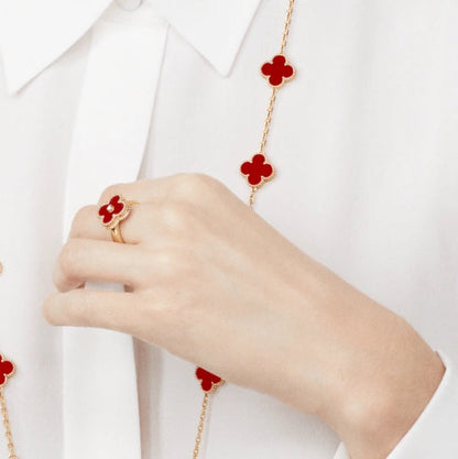 [Lumina]CLOVER CARNELIAN RING Lumina GOLD DIAMOND
