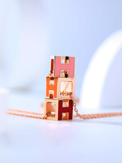 [Lumina]H CAGE PINK GOLD NECKLACE