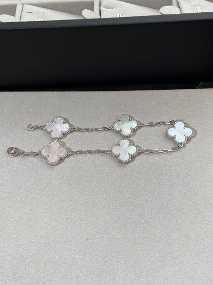 [Lumina]CLOVER WHITE PEARL MOP 5 MOTIF BRACELET COLLECTION