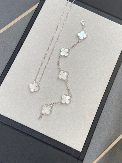 [Lumina]CLOVER WHITE PEARL MOP 5 MOTIF BRACELET COLLECTION