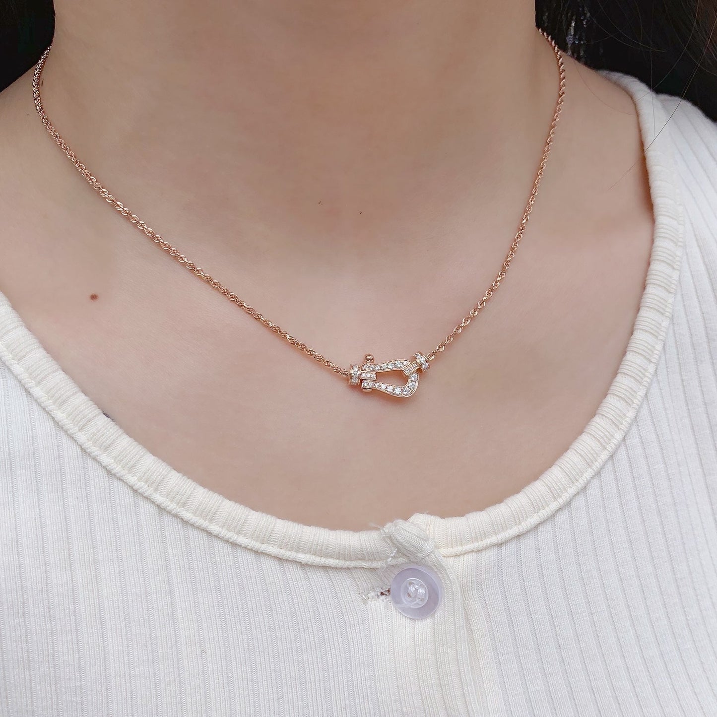 [Lumina]FORCE 10 PINK GOLD DIAMOND NECKLACE