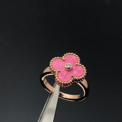 [Lumina]CLOVER RHODONITE Lumina GOLD RING