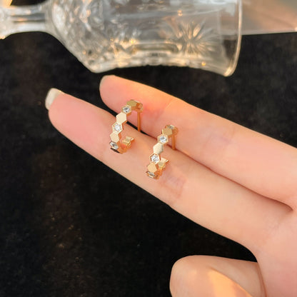 [Lumina]BEE LOVE DIAMOND HOOP EARRINGS