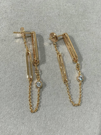 [Lumina]CHAINE CHAOS DIAMOND DROP EARRINGS