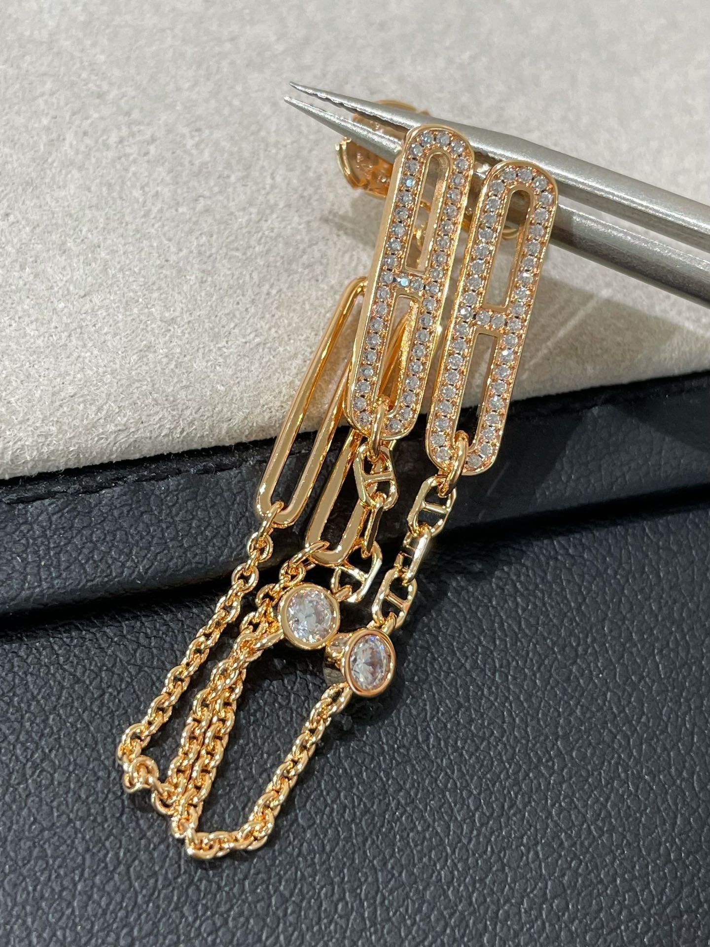 [Lumina]CHAINE CHAOS DIAMOND DROP EARRINGS