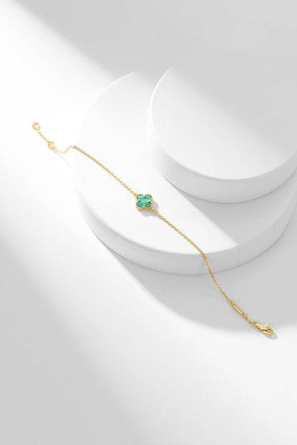 [Lumina]CLOVER BRACELET MALACHITE 1 MOTIF