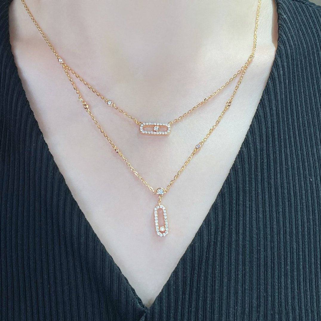 [Lumina]MOVE 2 ROW DIAMOND NECKLACE