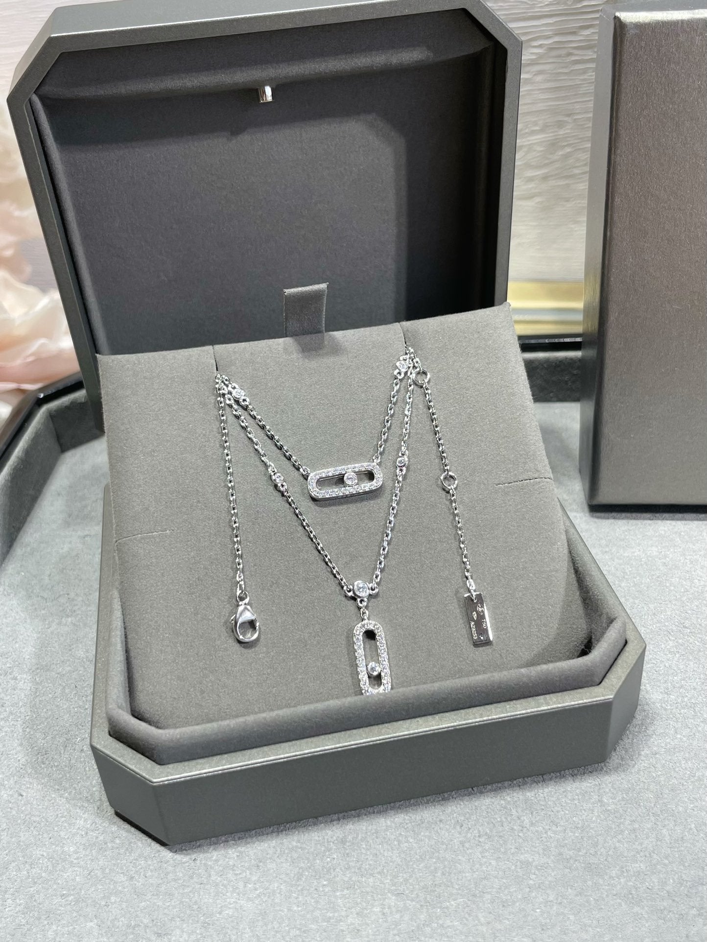 [Lumina]MOVE 2 ROW DIAMOND NECKLACE