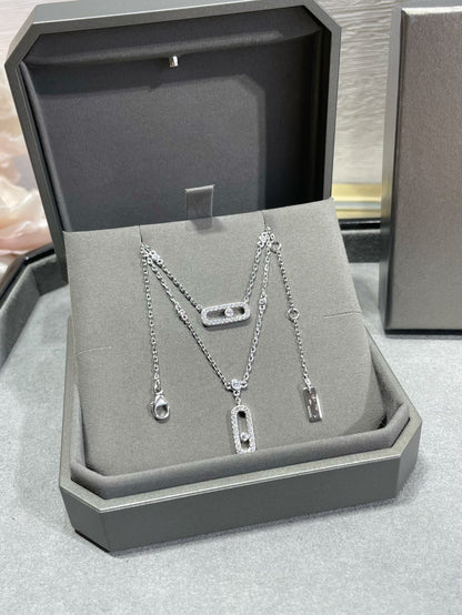 [Lumina]MOVE 2 ROW DIAMOND NECKLACE
