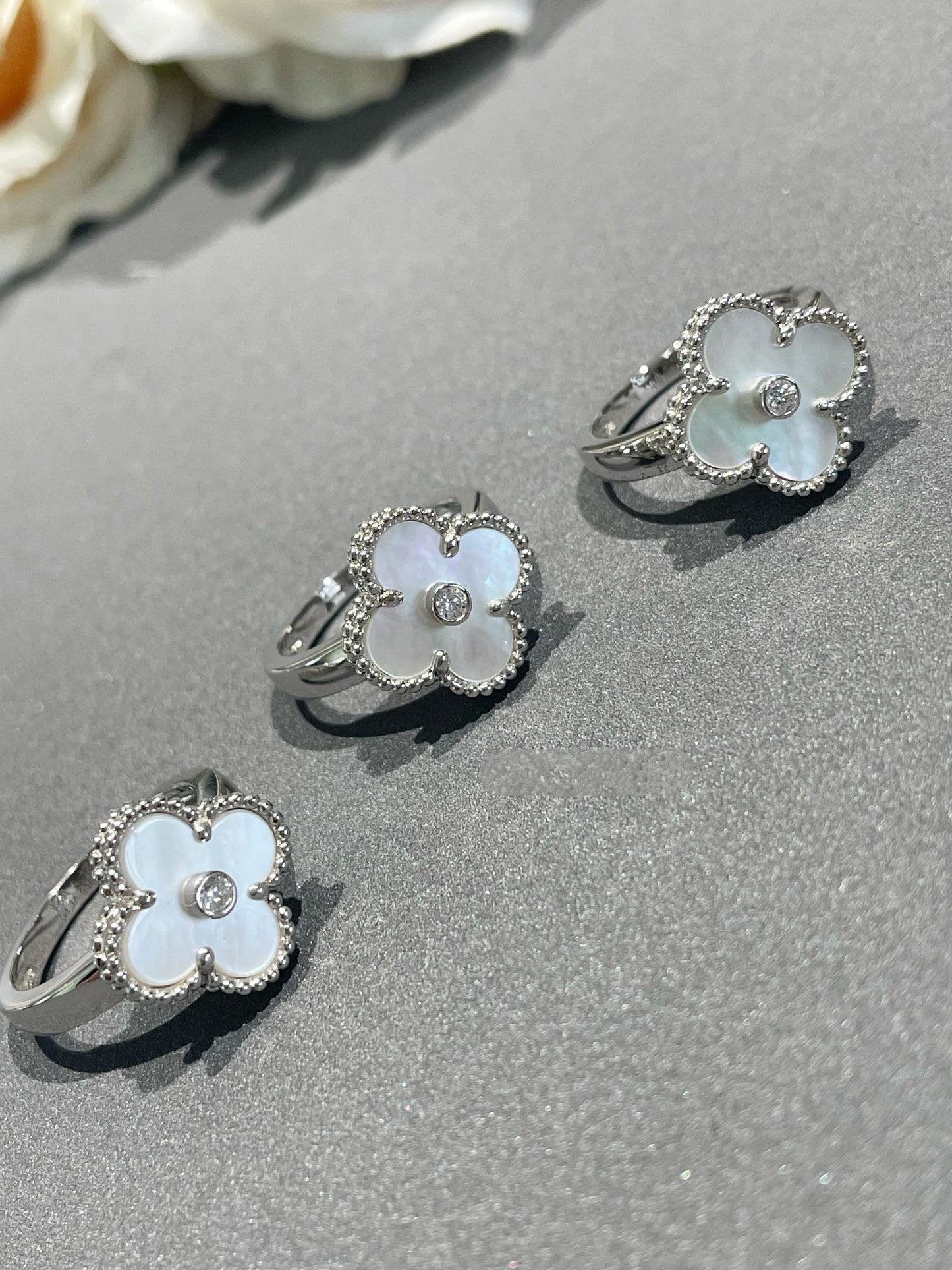 [Lumina]CLOVER SILVER MOP DIAMOND RING