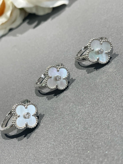 [Lumina]CLOVER SILVER MOP DIAMOND RING