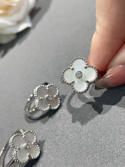 [Lumina]CLOVER SILVER MOP DIAMOND RING