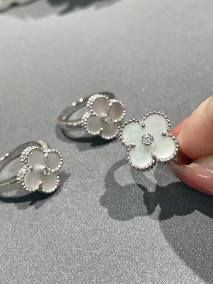 [Lumina]CLOVER SILVER MOP DIAMOND RING