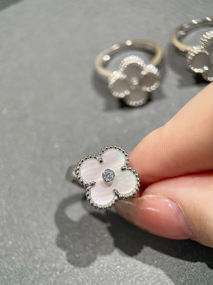 [Lumina]CLOVER SILVER MOP DIAMOND RING