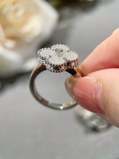 [Lumina]CLOVER SILVER MOP DIAMOND RING