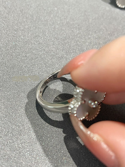 [Lumina]CLOVER SILVER MOP DIAMOND RING