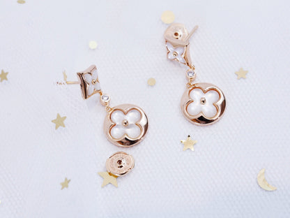 [Lumina]STAR AND SUN PINK GOLD MOP DROP EARRINGS