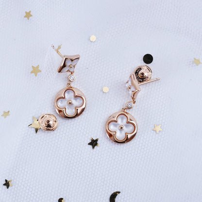[Lumina]STAR AND SUN PINK GOLD MOP DROP EARRINGS