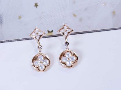 [Lumina]STAR AND SUN PINK GOLD MOP DROP EARRINGS