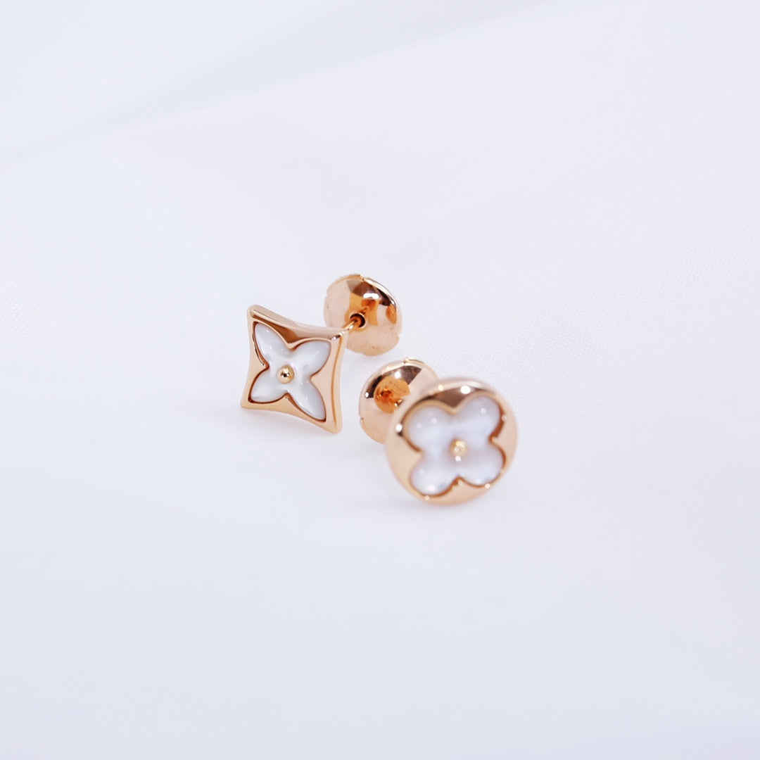 [Lumina]STAR AND SUN PINK GOLD MOP STUD EARRINGS