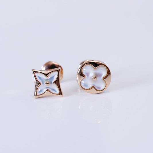 [Lumina]STAR AND SUN PINK GOLD MOP STUD EARRINGS