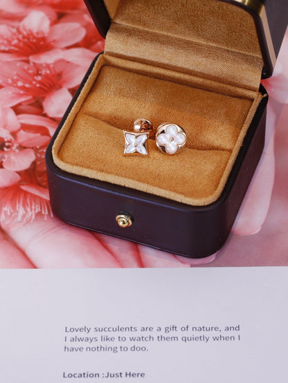 [Lumina]STAR AND SUN PINK GOLD MOP STUD EARRINGS