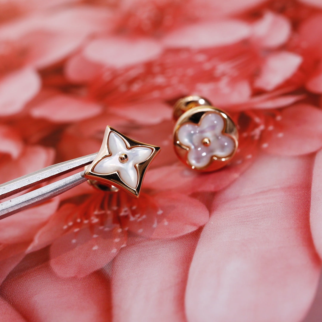 [Lumina]STAR AND SUN PINK GOLD MOP STUD EARRINGS