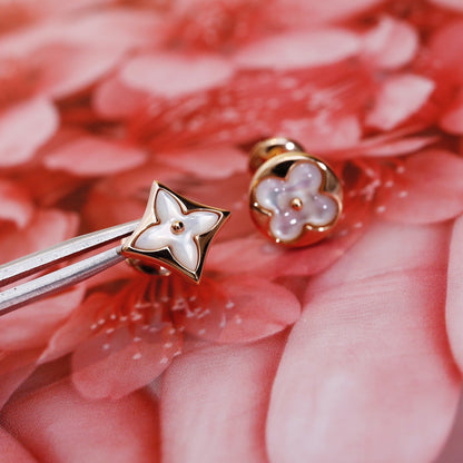[Lumina]STAR AND SUN PINK GOLD MOP STUD EARRINGS