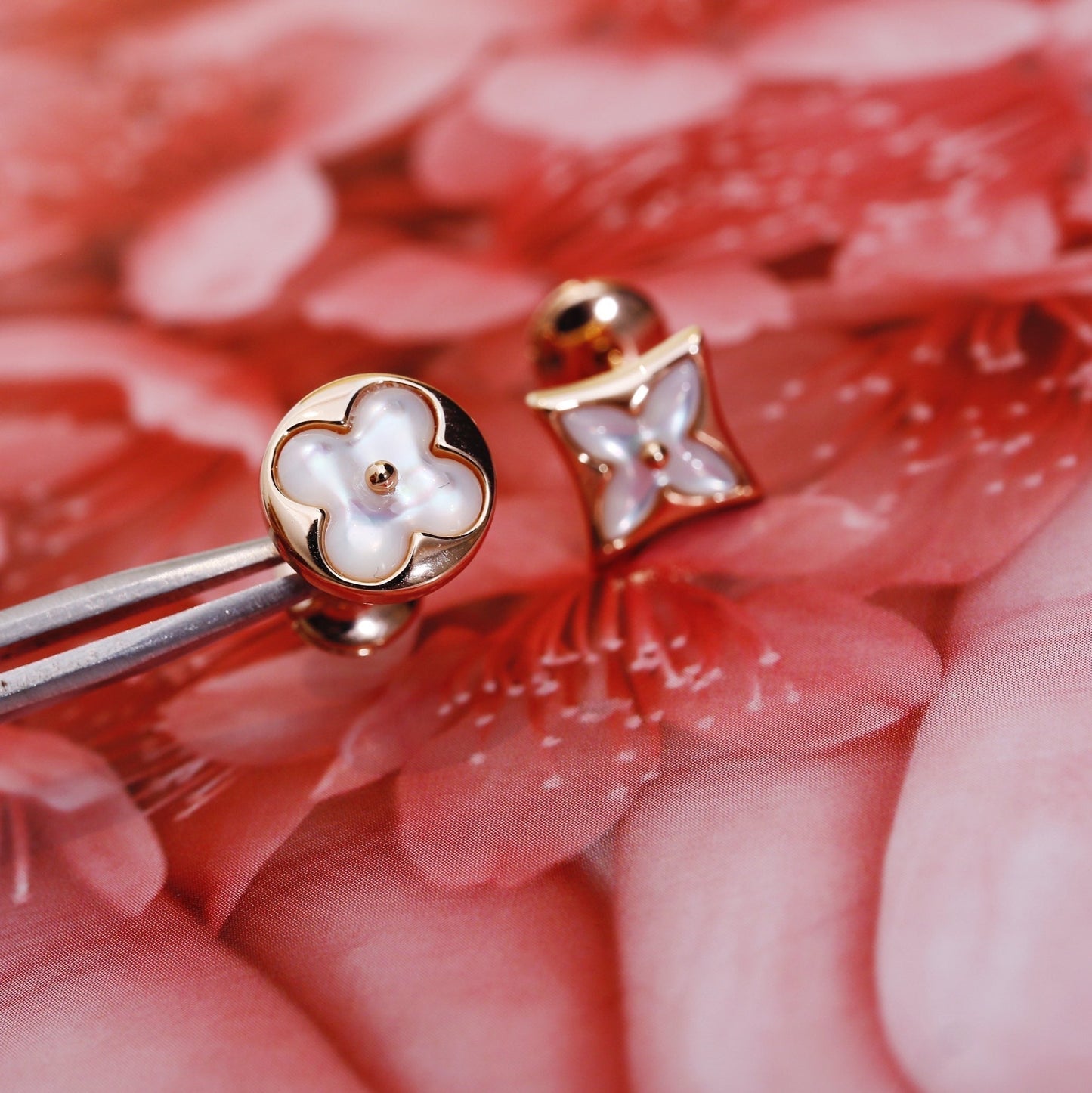 [Lumina]STAR AND SUN PINK GOLD MOP STUD EARRINGS