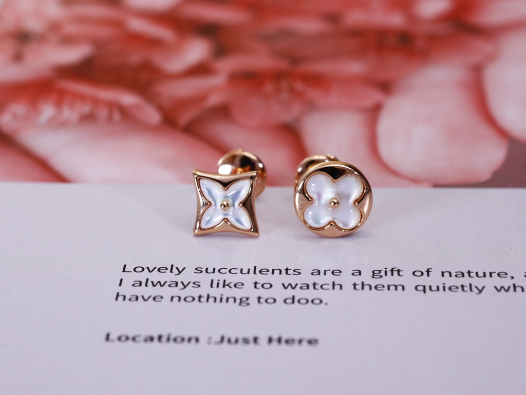 [Lumina]STAR AND SUN PINK GOLD MOP STUD EARRINGS