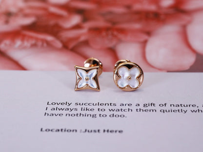 [Lumina]STAR AND SUN PINK GOLD MOP STUD EARRINGS