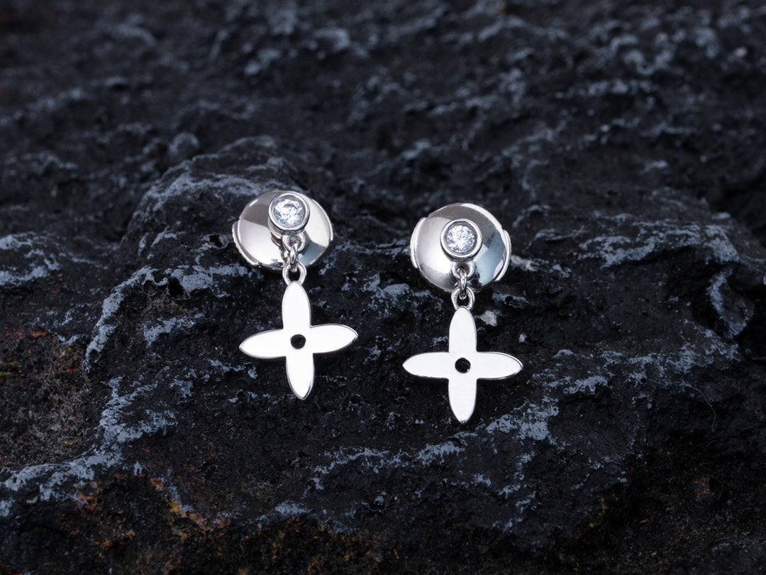 [Lumina]VIDYLLE SILVER DIAMOND MINI DROP EARRINGS