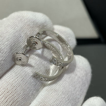 [Lumina]LOVE DIAMOND SILVER HOOP EARRINGS