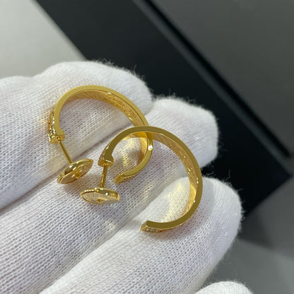 [Lumina]LOVE DIAMOND GOLD HOOP EARRINGS