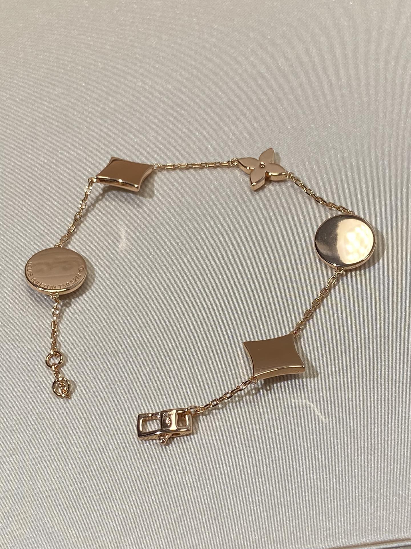 [Lumina]STAR AND SUN 5 MOTIF MOP PINK GOLD BRACELET