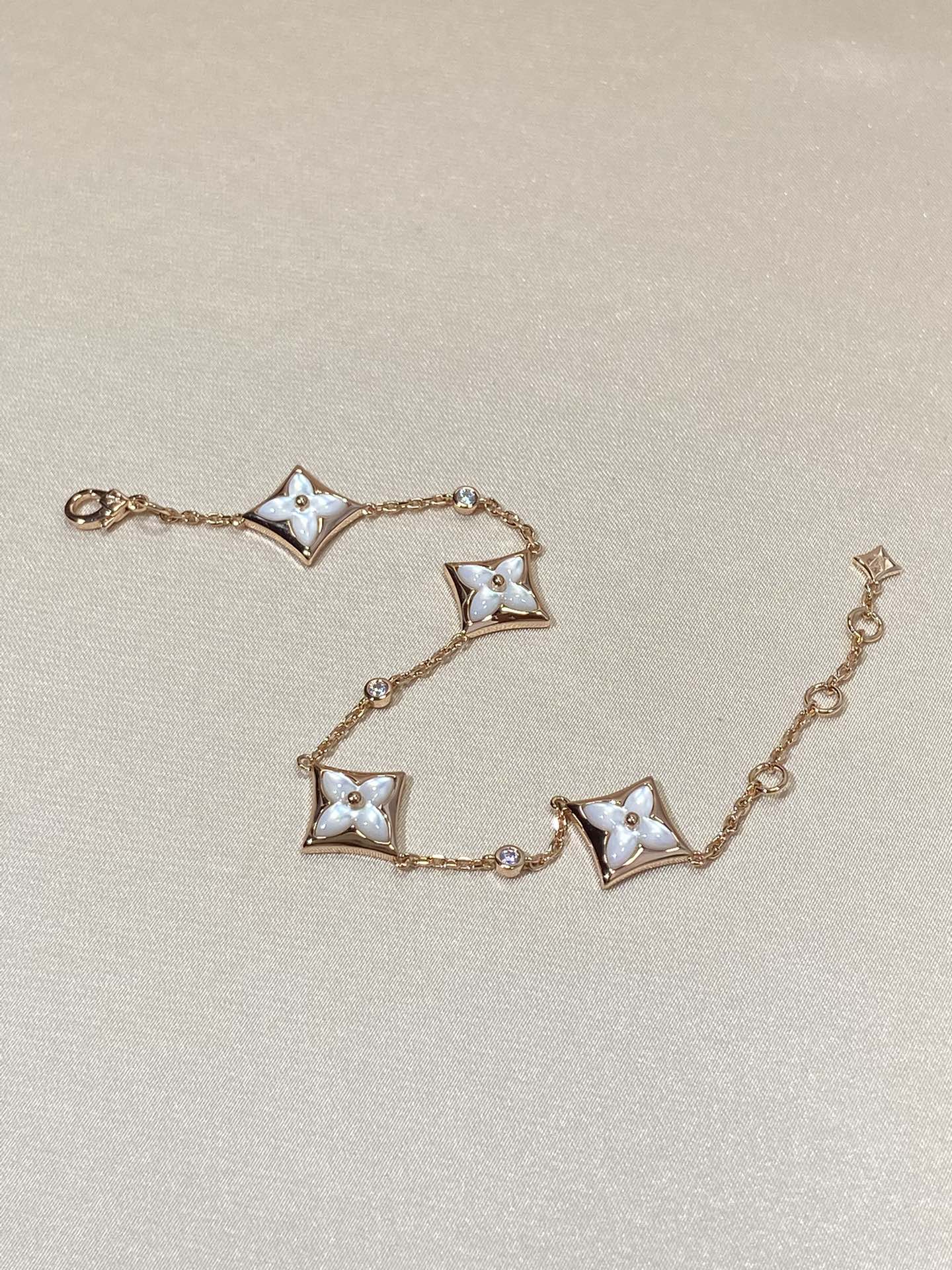 [Lumina]STAR 4 MOTIF MOP DIAMOND PINK GOLD BRACELET