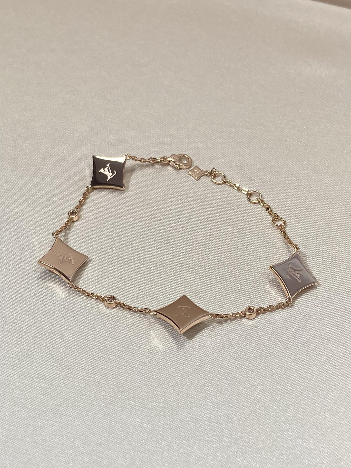 [Lumina]STAR 4 MOTIF MOP DIAMOND PINK GOLD BRACELET