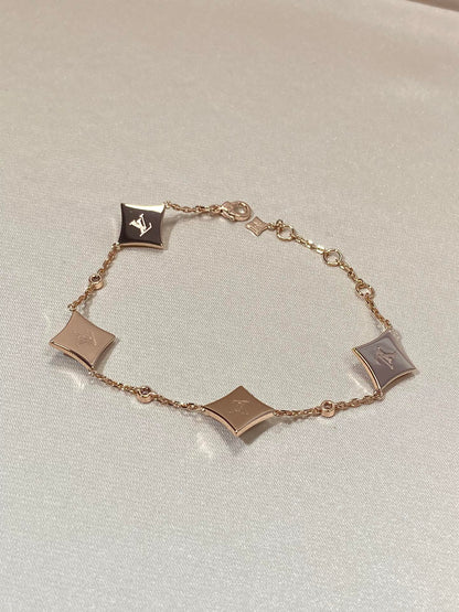 [Lumina]STAR 4 MOTIF MOP DIAMOND PINK GOLD BRACELET