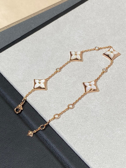 [Lumina]STAR 4 MOTIF MOP DIAMOND PINK GOLD BRACELET