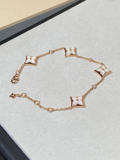 [Lumina]STAR 4 MOTIF MOP DIAMOND PINK GOLD BRACELET