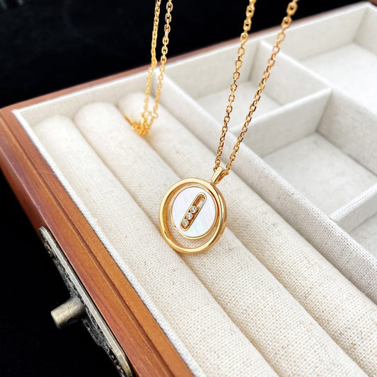 [Lumina]Demo MOVE MOP PINK GOLD NECKLACE