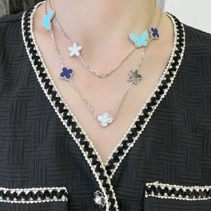 [Lumina]LUCKY CLOVER SILVER 11 MOTIF NECKLACE