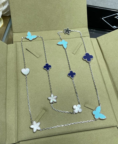 [Lumina]LUCKY CLOVER SILVER 11 MOTIF NECKLACE