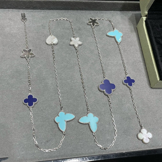 [Lumina]LUCKY CLOVER SILVER 11 MOTIF NECKLACE