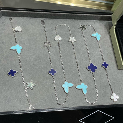 [Lumina]LUCKY CLOVER SILVER 11 MOTIF NECKLACE