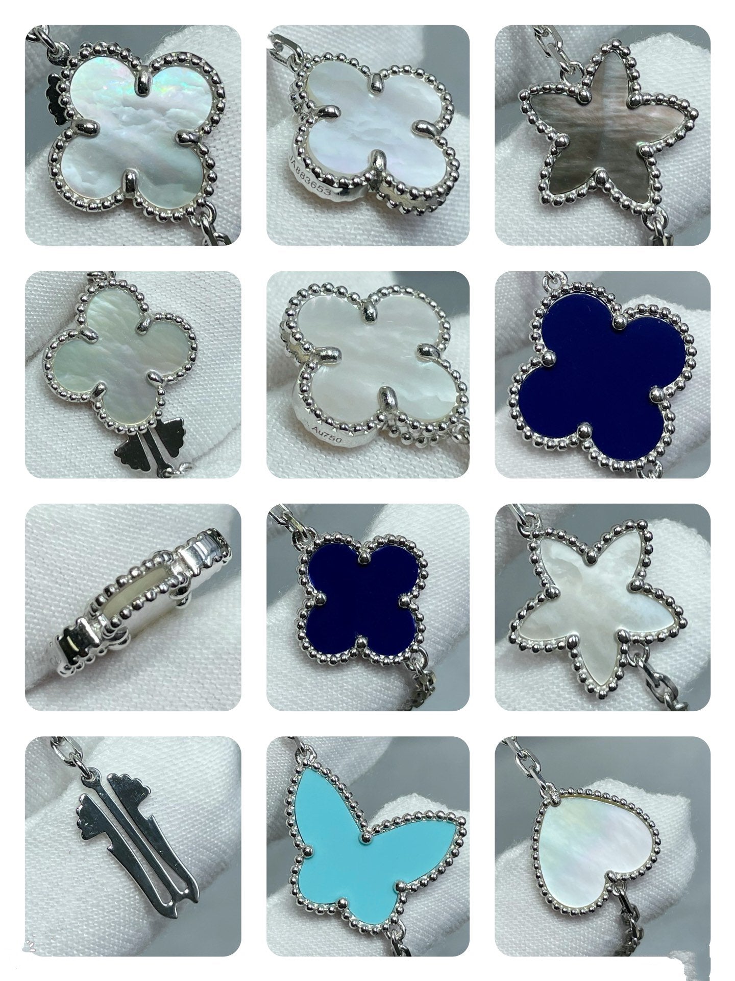 [Lumina]LUCKY CLOVER SILVER 11 MOTIF NECKLACE