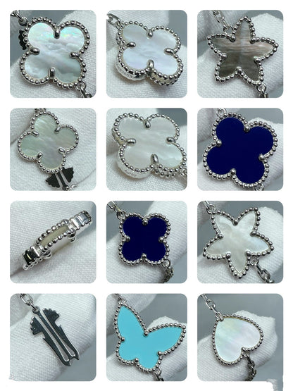 [Lumina]LUCKY CLOVER SILVER 11 MOTIF NECKLACE